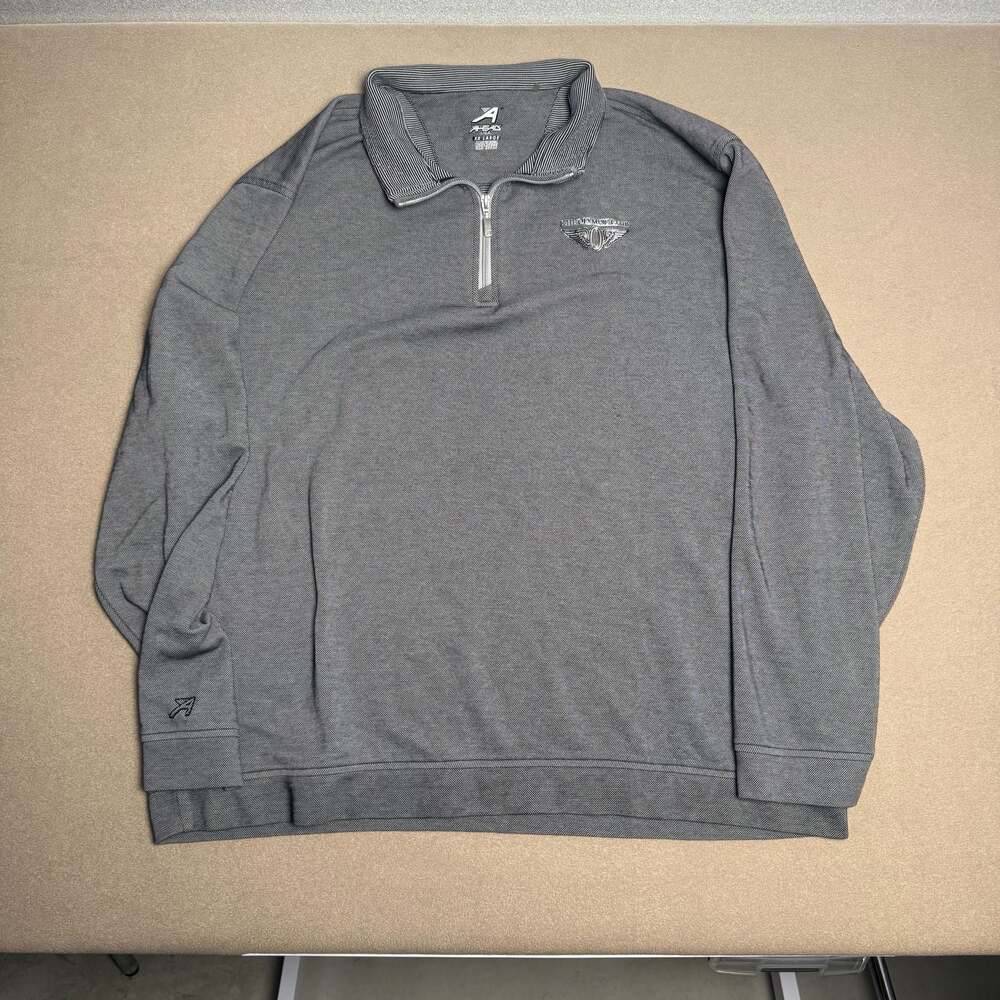 Ahead USA Men's Quarter-Zip Pullover Gray Textured Golf Sport Shirt XX-Large